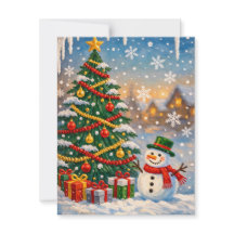 Traditionell julgran och snömannen semesterbil