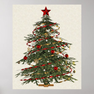 traditionell julgran poster