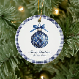Traditionell julgranskula i blå färg