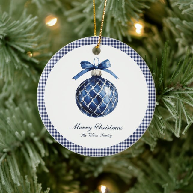Traditionell julgranskula i blå färg  (Träd)