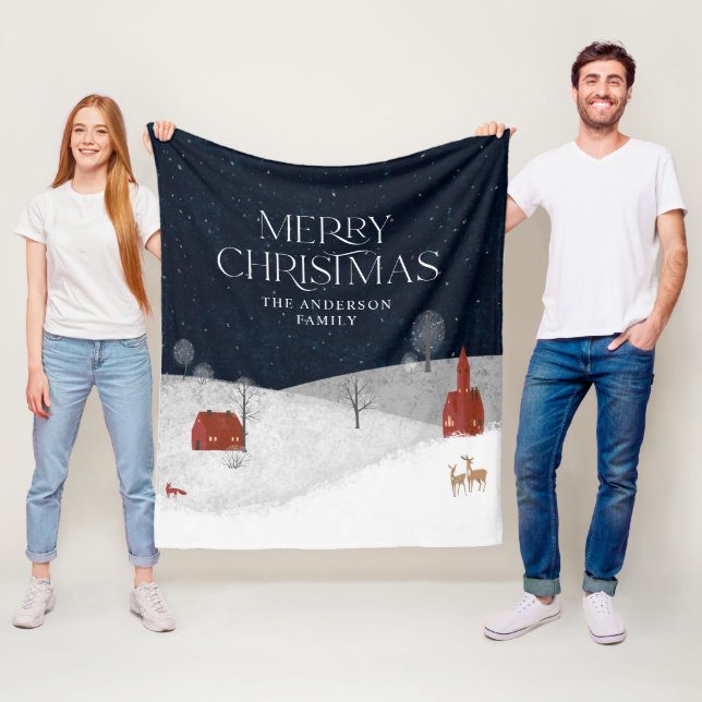Traditionell julklapp för Rustic Winter-dekoration Fleecefilt (På plats)