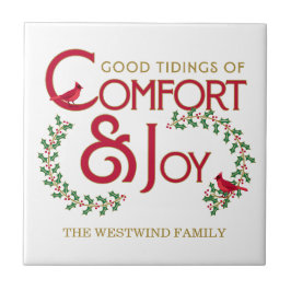 Traditionell julkomfort och Joy Red Grönt Kakelplatta