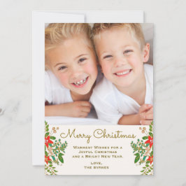 Traditionell julkrans ett foto anteckningskort