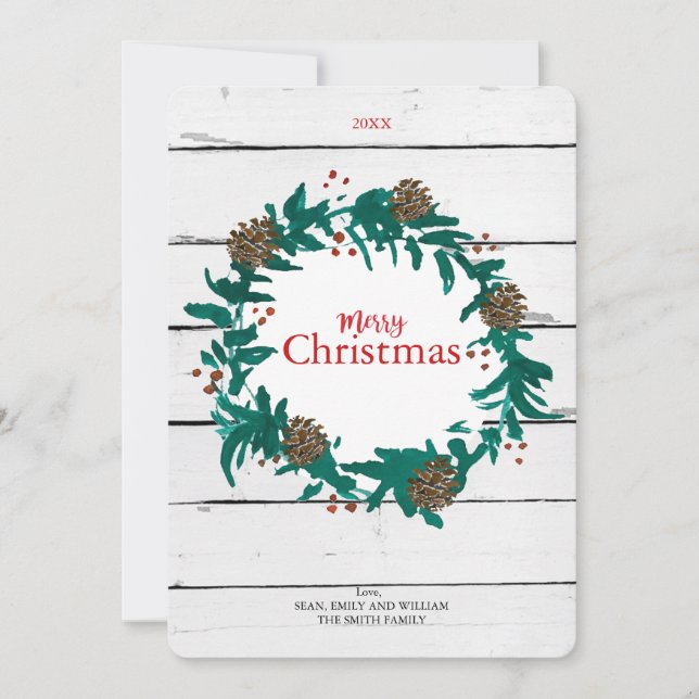 Traditionell julkrans med Pineconcards Card Julkort (Framsida)