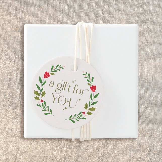 Traditionell julkransgåva gåvor etiketter (Skapare uppladdad)