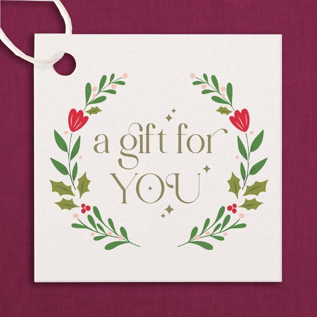 Traditionell julkransgåva gåvor etiketter (Skapare uppladdad)