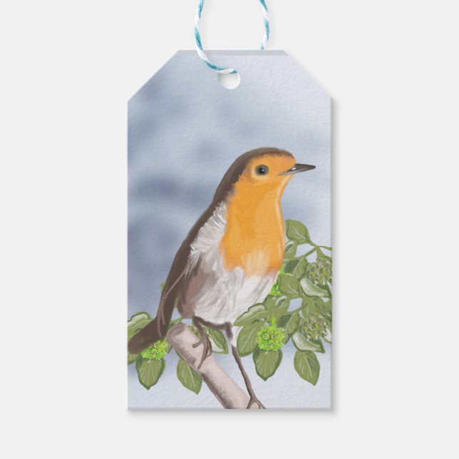 Traditionell julRobin och Ivy Presentetikett (Framsidan)