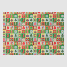 Traditionell Julröd Grönt Quilting Mönster