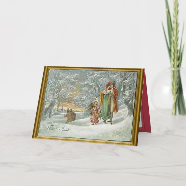 Traditionell julscen helgkort (Framsida)