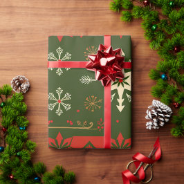 Traditionell julsnäcka Mönster Presentpapper