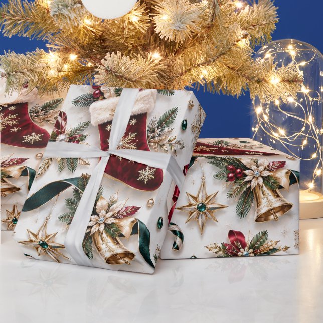 Traditionell julstrumpa band presentpapper (Helgdagar)