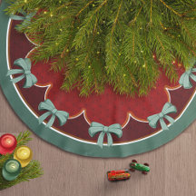 Traditionell jultid Grönt Bows Red Circles