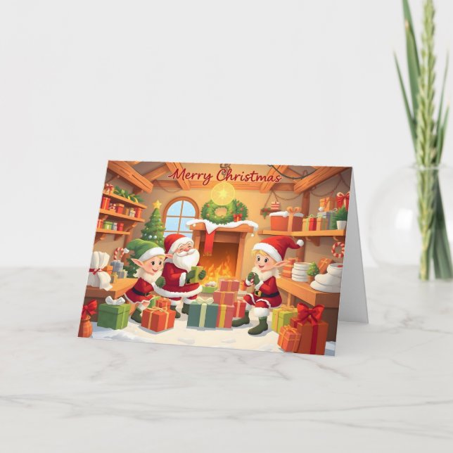 Traditionell jultomteworkshop kort (Framsida)