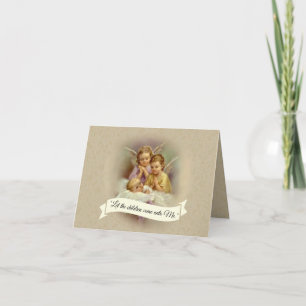 Traditionell katolsk angel Baptism-inbjudan Inbjudan