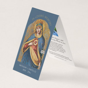 Traditionell katolsk begravningsjungfru Mary Praye Visitkort