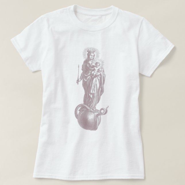 Traditionell katolsk blended Virgin Mary Godmor T Shirt (Design framsida)
