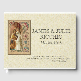 Traditionell katolsk Bröllop, svart, jungfru Mary Gästböcker