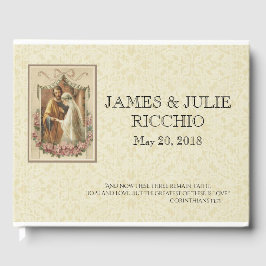 Traditionell katolsk Bröllop, svart, jungfru Mary Gästböcker