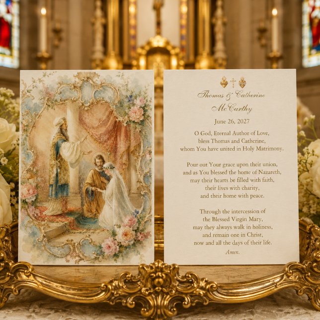 Traditionell katolsk bröllopsbön Mary Joseph Visitkort (Skapare uppladdad)