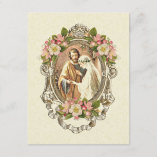 Traditionell katolsk Elegant Vintage bröllop Inbjudningar