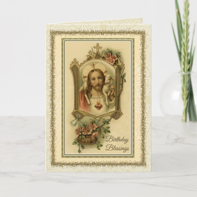 Traditionell katolsk födelsedag Jesus Kort (Framsida)