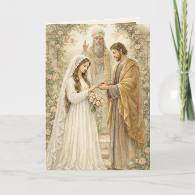 Traditionell katolsk förlovning Maria Josef Kort (Framsida)