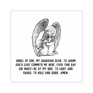 Traditionell katolsk Guardian Angel Prayer Stämpel