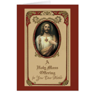 Traditionell katolsk Jesus Sympathy Mass Offre Hälsningskort