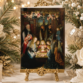 Traditionell katolsk julkrubba Bebådelse Jungfru M Kort