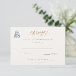 Traditionell katolsk marianisk monogram bröllop OSA kort