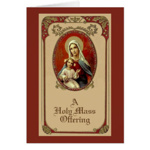 Traditionell katolsk Mary Sympathy Mass Offre Hälsningskort