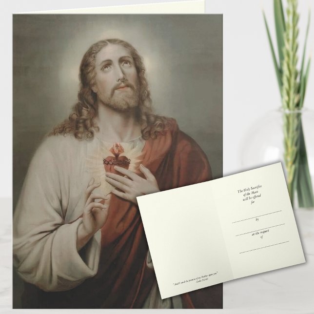 Traditionell katolsk massa som ger Helig Heart Kort (Skapare uppladdad)