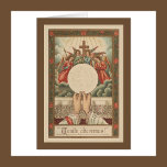 Traditionell katolsk präst Eucharist Änglar OBS Kort<br><div class="desc">Detta är en vacker och traditionell katolsk vintage av prästens händer som håller Eukarist med änglar i förtjusning. Den latinska texten nedan är VENITE ADOREMUS...  O KOM LET US ADORE</div>