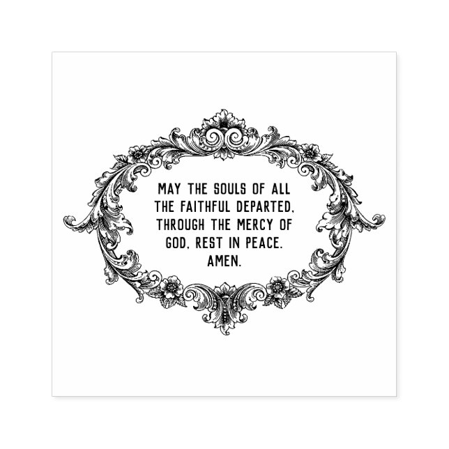Traditionell katolsk Prayer Poor Souls Purgatory Stämpel (Tryck)