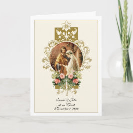Traditionell katolsk Religiösa Blommigt Bröllop Inbjudan