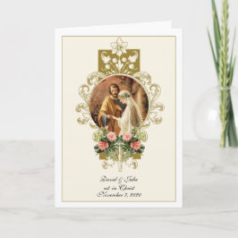 Traditionell katolsk Religiösa Blommigt Bröllop Inbjudan