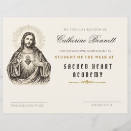 Traditionell katolsk Sacred Heart Studentutmärkels