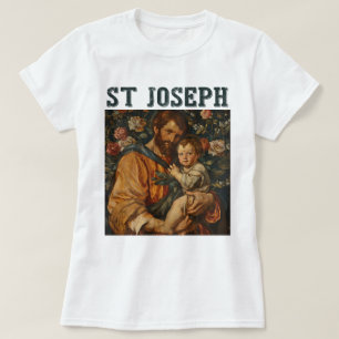 Traditionell katolsk Saint Joseph och Baby Jesus T Shirt