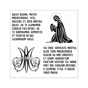 Traditionell katolsk salve Regina Mary Prayer Stämpel
