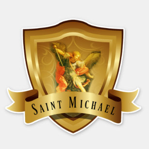 Traditionell katolsk St. Michael Shield Angel Klistermärken