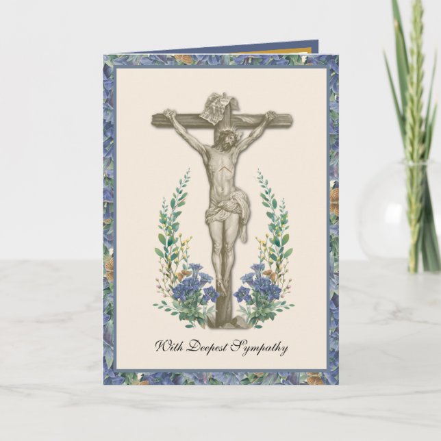 Traditionell katolsk sympatirosenkrans Kors Card Kort (Framsida)