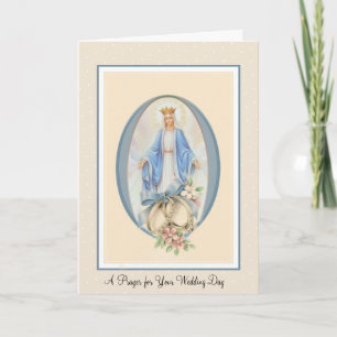 Traditionell katolsk vigsel Blessed Virgin Mary Kort