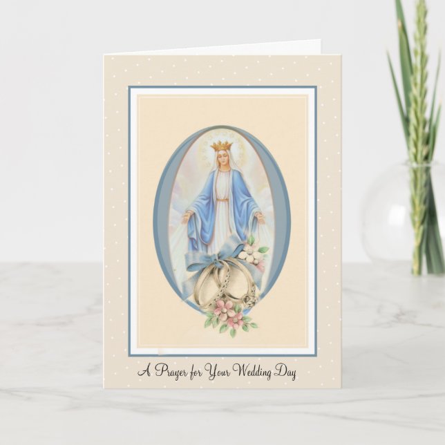 Traditionell katolsk vigsel Blessed Virgin Mary Kort (Framsida)