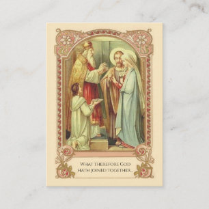 Traditionell katolsk vigselfestgåva Holy Card Visitkort