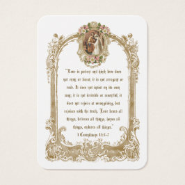 Traditionell katolsk vigselkort-hälsningskort visitkort