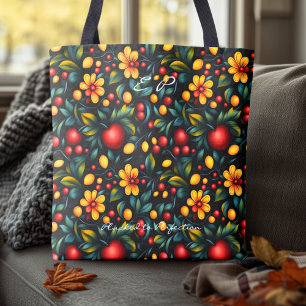 Traditionell Khokhloma-Blommigt med Modern Touch Tygkasse
