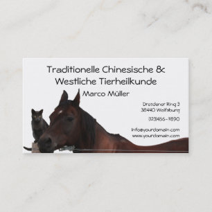 Traditionell kines & westernt djurt läka visitkort