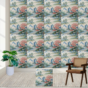 Traditionell kinesisk art Chinoiserie Landcape Til Kakelplatta