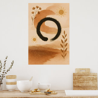 Traditionell kinesisk boho-konst poster
