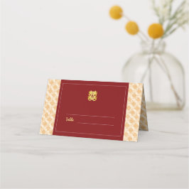 Traditionell kinesisk bröllop auspicious peranakan placeringskort